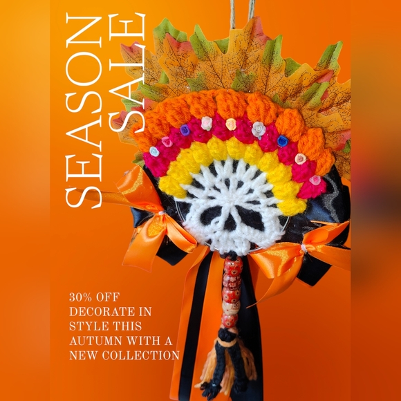 Hand Crafted Dia de los Muertos Door / Wall Decor - Picture 3 of 6